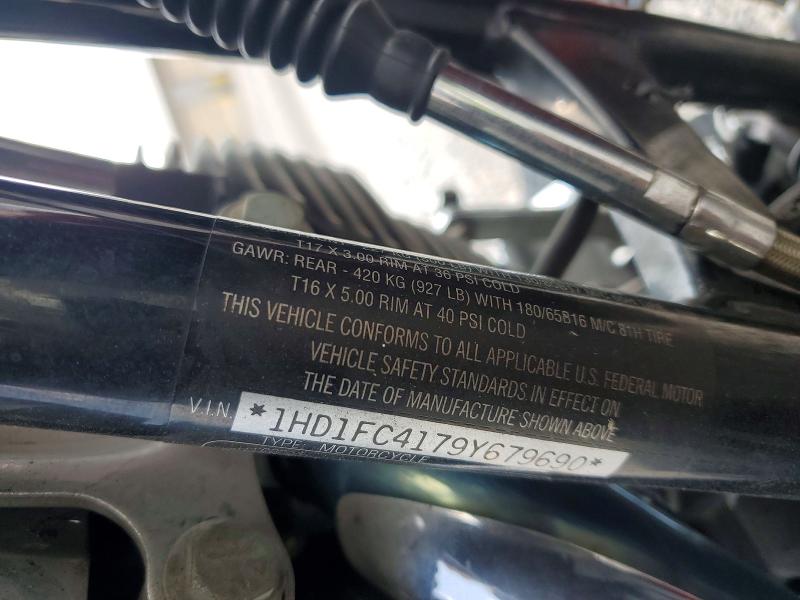 2009 Harley-davidson Flhtcu VIN 1HD1FC4179Y679690 COPART salvage auction — SIDE, Pa - Certificate Of Salvage, sold $1,750 on 2026-07-09 (photo 9)