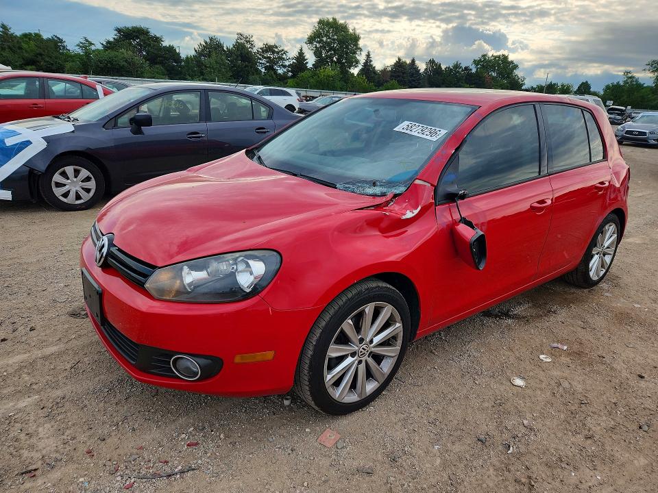 2013 Volkswagen Golf VIN WVWDM7AJ0DW106490 COPART salvage auction — ROOF, IL - SALVAGE CERTIFICATE, sold $1,500 on 2026-07-28 (photo 1)