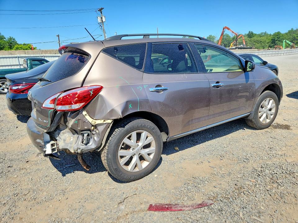 2013 Nissan Murano VIN JN8AZ1MW2DW320118 COPART salvage auction — REAR END, Nj - Cert Of Title-Salvage, sold $475 on 2026-07-07 (photo 3)