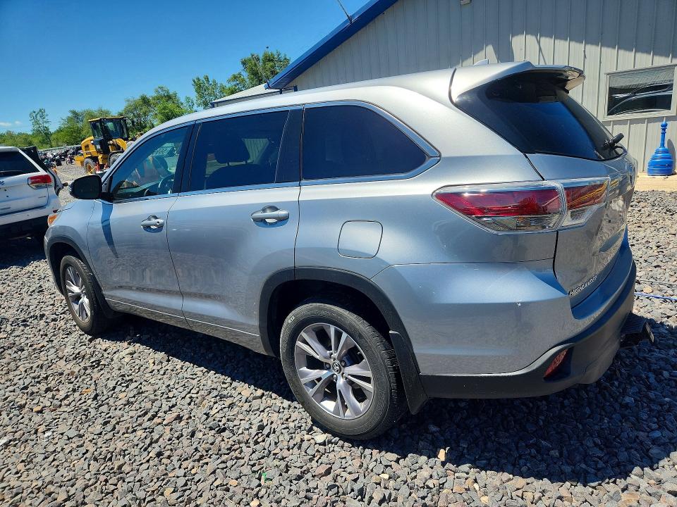2016 Toyota Highlander VIN 5TDBKRFH8GS325376 COPART salvage auction — FRONT END, Il - Salvage Certificate, sold $5,200 on 2026-07-20 (photo 2)