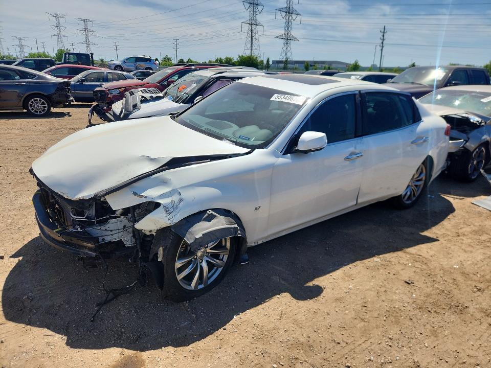 2019 Infiniti Q70 VIN JN1BY1AR8KM580066 COPART salvage auction — FRONT END, Il - Salvage Certificate, sold $300 on 2026-07-28 (photo 1)