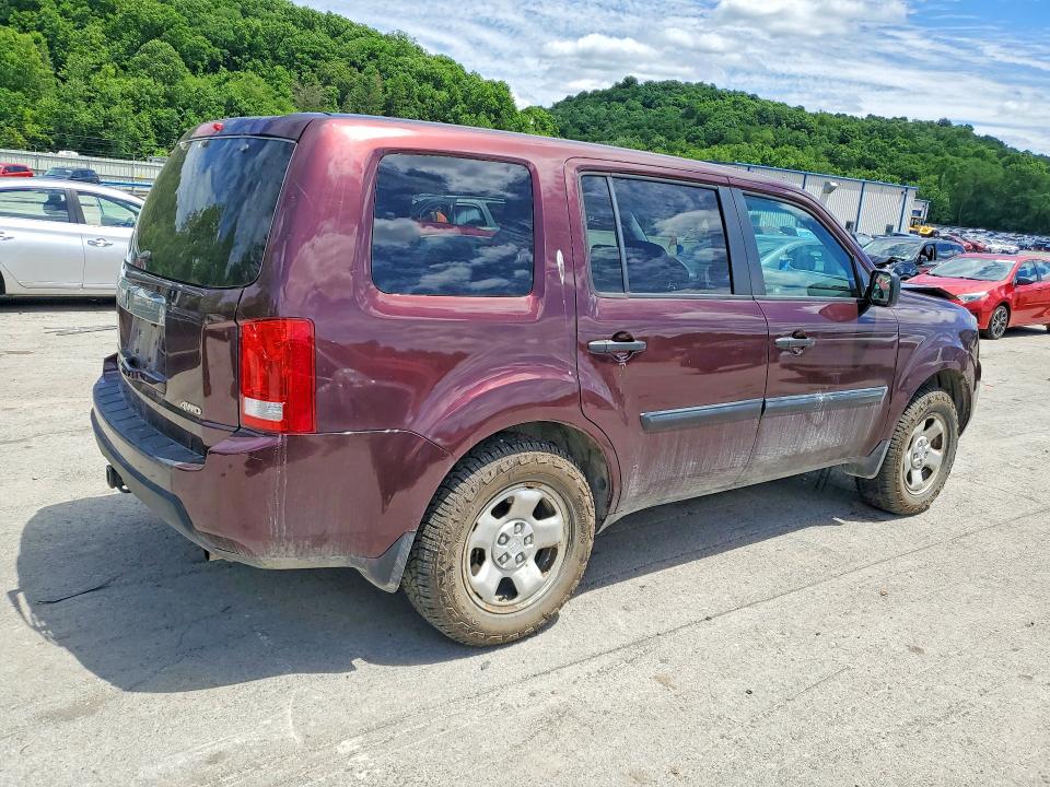 2011 Honda Pilot VIN 5FNYF4H25BB064120 COPART salvage auction — FRONT END, Pa - Certificate Of Salvage, sold $975 on 2026-07-09 (photo 3)