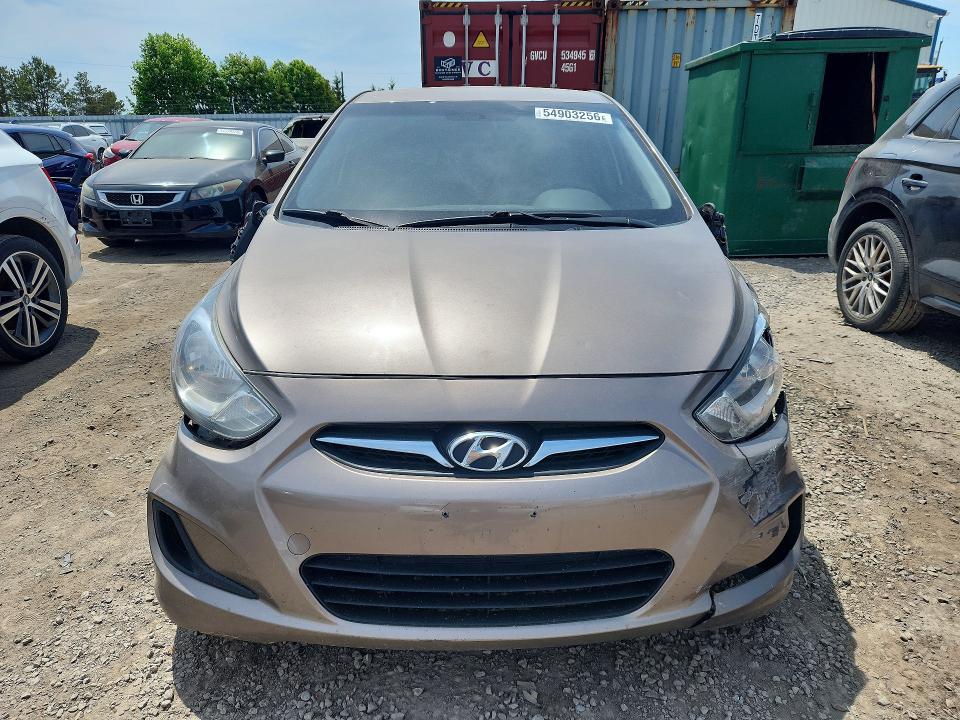 2013 Hyundai Accent VIN KMHCT4AE9DU510394 COPART salvage auction — FRONT END, ON - PERMIT NO BRAND - UNFIT, sold $450 on 2026-07-14 (photo 5)