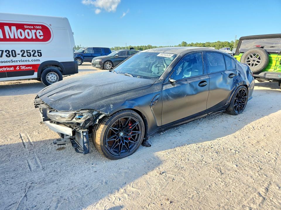 2024 BMW M3 VIN WBS43AY04RFR67054 COPART salvage auction — SIDE, Tx - Salvage Vehicle Title, sold $30,000 on 2026-07-07 (photo 1)