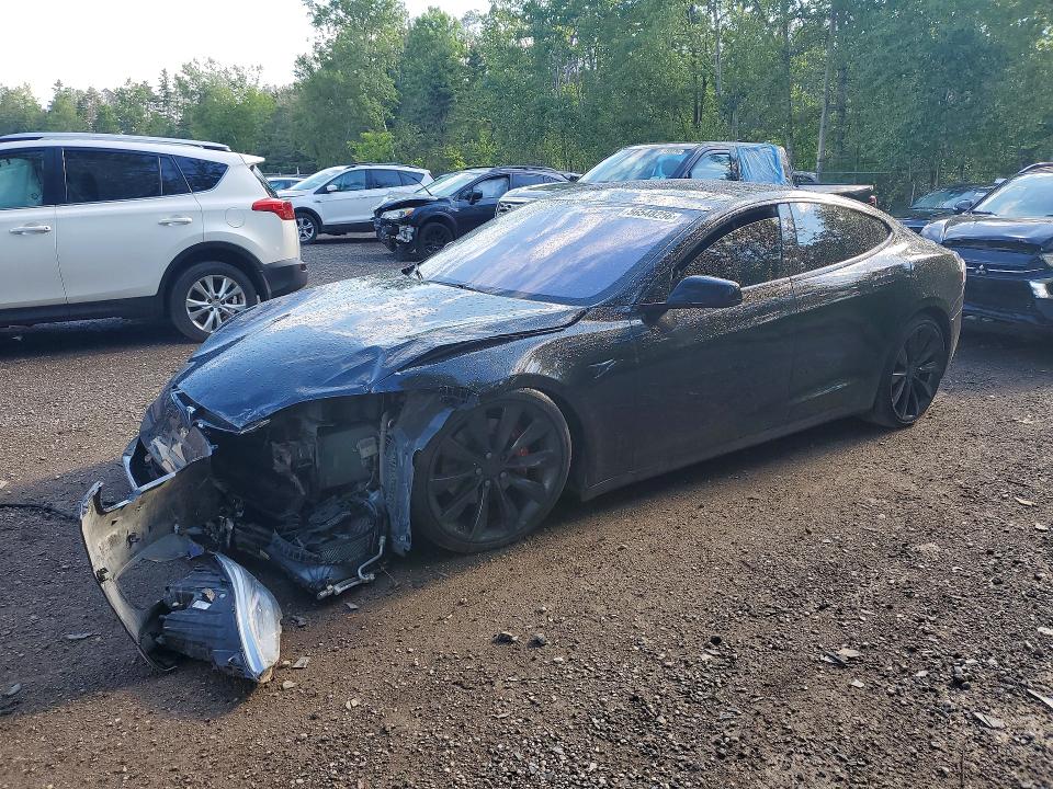 2017 Tesla Model s VIN 5YJSA1E4XHF187137 COPART salvage auction — FRONT END, ON - PERMIT SALVAGE, sold $350 on 2026-07-23 (photo 1)