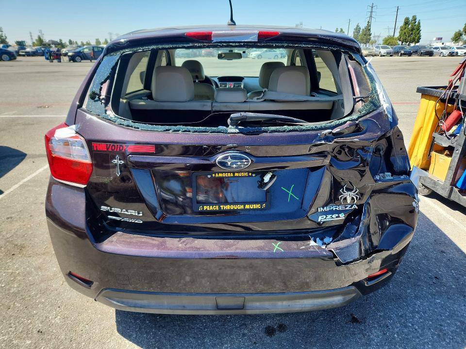 2012 Subaru Impreza VIN JF1GPAG63CH244893 COPART salvage auction — REAR END, Ca - Salvage Certificate, sold $800 on 2026-07-21 (photo 6)