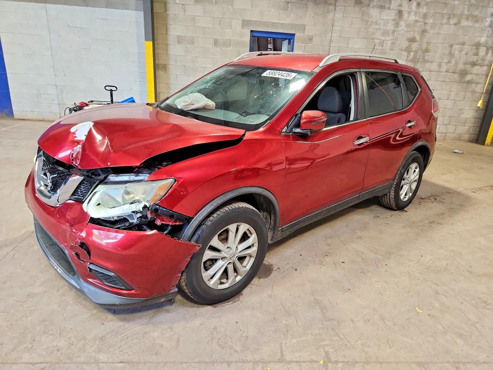 2016 Nissan Rogue VIN KNMAT2MV3GP667854 COPART salvage auction — FRONT END, Pa - Certificate Of Salvage, sold $1,050 on 2026-07-15 (photo 1)