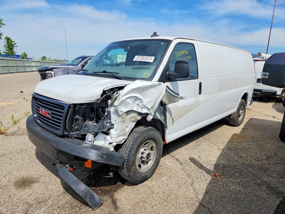 2023 Gmc Savana VIN 1GTW7BFP2P1134289 COPART salvage auction — FRONT END, Mi - Cert Of Title-Salvage Vehicle, sold $1,550 on 2026-07-18 (photo 1)