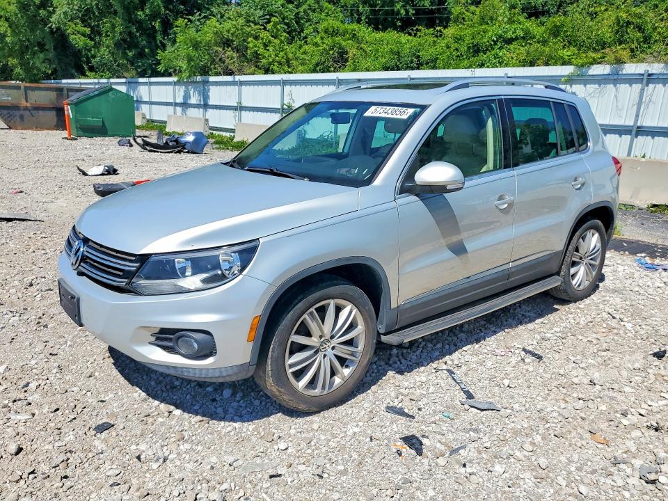 2014 Volkswagen Tiguan VIN WVGBV3AX9EW535822 COPART salvage auction — DAMAGE HISTORY, Mo - Certificate Of Title (P), sold $1,350 on 2026-07-10 (photo 1)