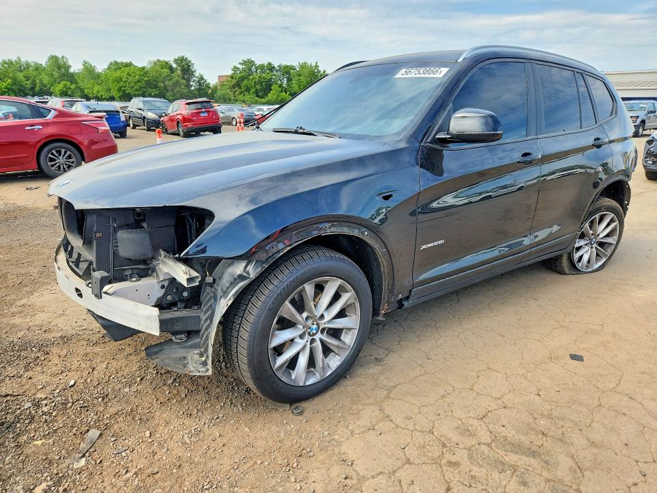 2017 BMW X3 VIN 5UXWX9C3XH0T16757 COPART salvage auction — FRONT END, Ct - Cert Of Title-Salvage, sold $475 on 2026-07-21 (photo 1)