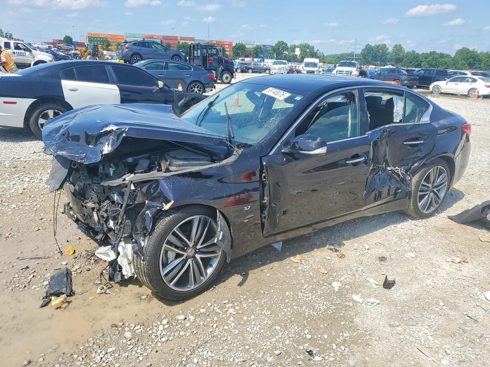 2014 Infiniti Q50 VIN JN1BV7AR7EM698853 COPART salvage auction — FRONT END, OH - CERT OF TITLE-SALVAGE, sold $350 on 2026-07-31 (photo 1)