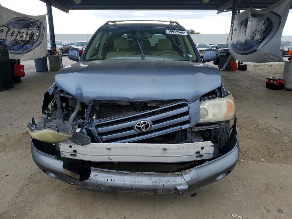 2007 Toyota Highlander VIN JTEEP21A070214223 COPART salvage auction — FRONT END, Ca - Salvage Certificate, sold $70 on 2026-07-21 (photo 5)
