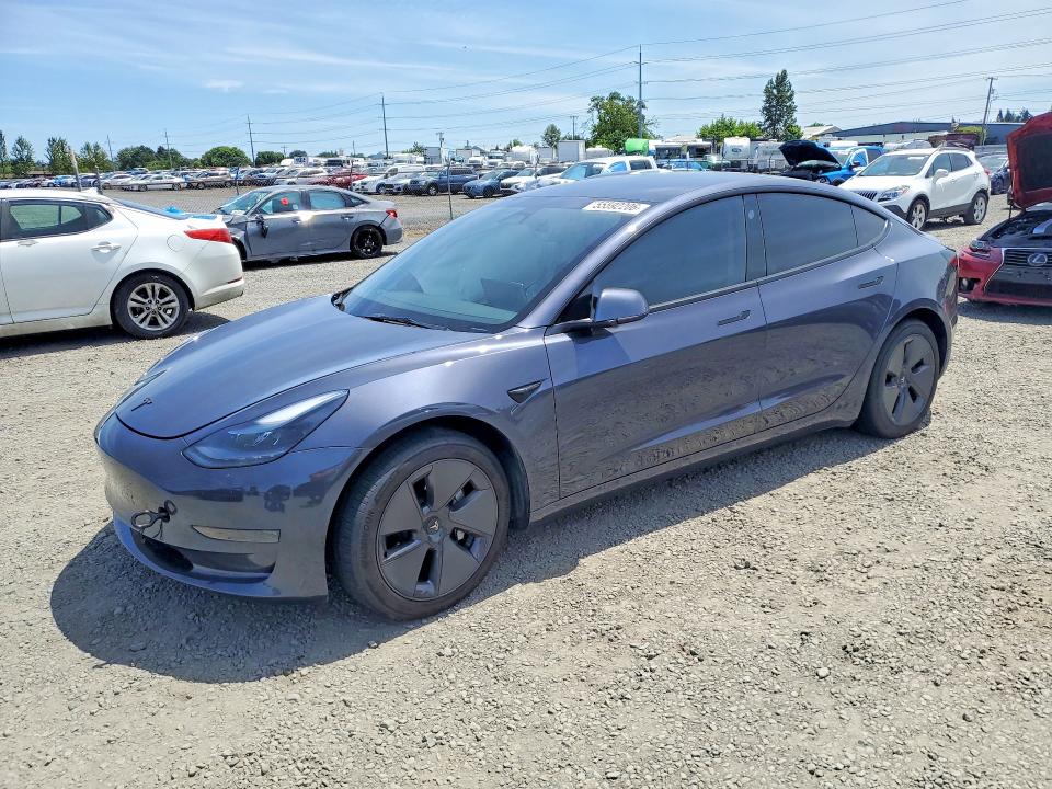2023 Tesla Model 3 VIN 5YJ3E1EAXPF453253 COPART salvage auction — FRONT END, Or - Salvage Title Certificate, sold $200 on 2026-07-21 (photo 1)