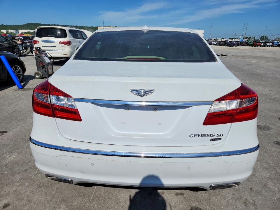 2014 Hyundai Genesis VIN KMHGC4DH2EU262532 COPART salvage auction — HAIL, Ok - Certificate Of Title (P), sold $700 on 2026-07-06 (photo 6)