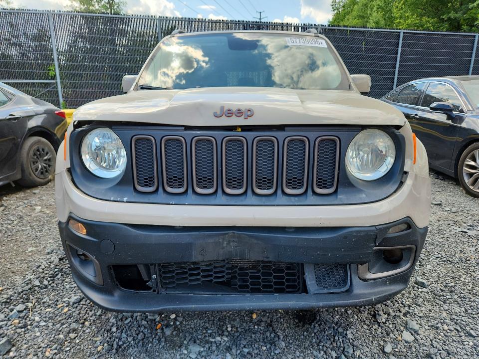 2016 Jeep Renegade VIN ZACCJABT0GPC62015 COPART salvage auction — FRONT END, Md - Cert Of Salvage > 75% Damage, sold $225 on 2026-08-21 (photo 5)