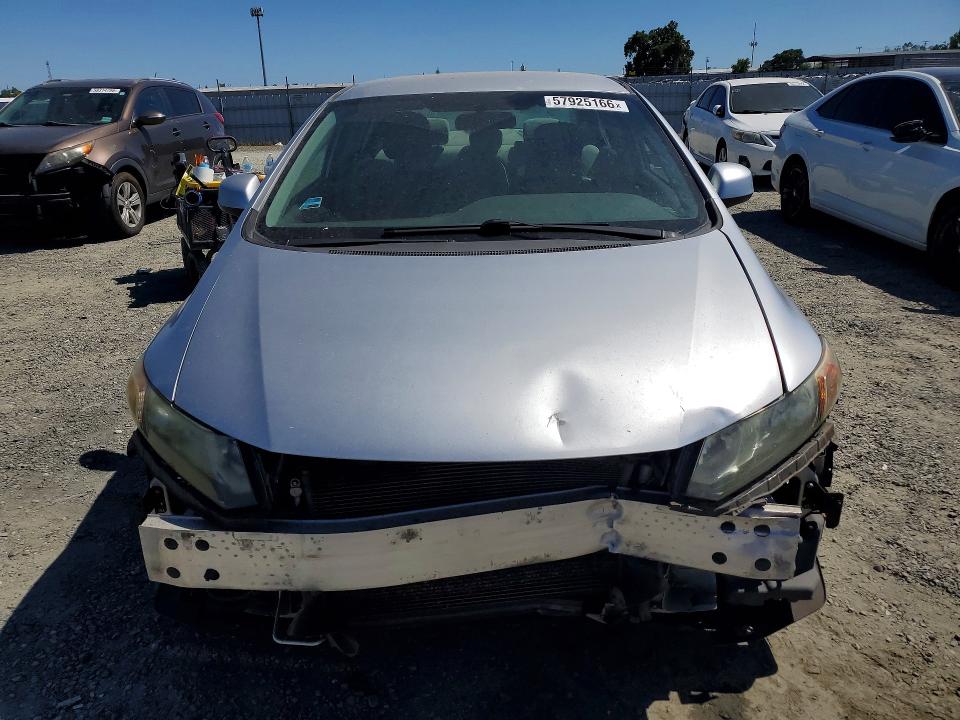 2012 Honda Civic VIN 19XFB2F54CE337480 COPART salvage auction — FRONT END, Ca - Salvage Certificate, sold $2,050 on 2026-07-02 (photo 5)