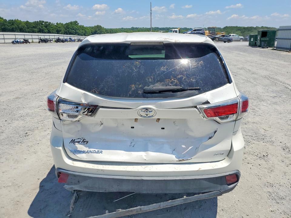 2016 Toyota Highlander VIN 5TDBKRFH7GS328270 COPART salvage auction — FRONT END, Nc - Salvage Certificate Of Title, sold $300 on 2026-07-29 (photo 6)