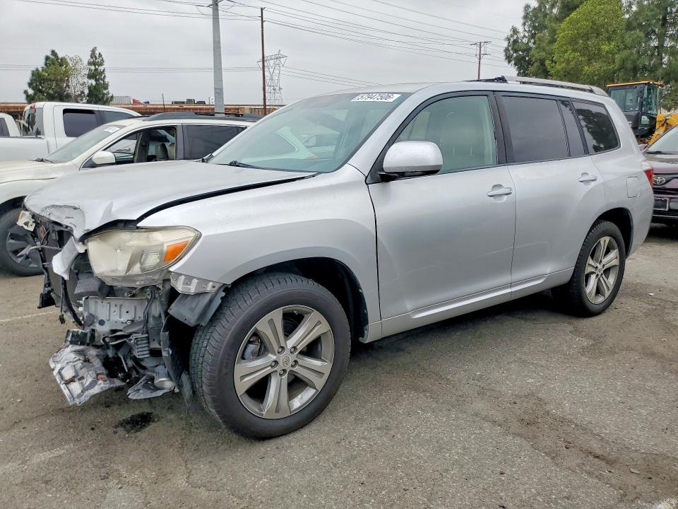 2008 Toyota Highlander VIN JTEDS43A382059627 COPART salvage auction — FRONT END, Ca - Salvage Certificate, sold $1,550 on 2026-07-30 (photo 1)