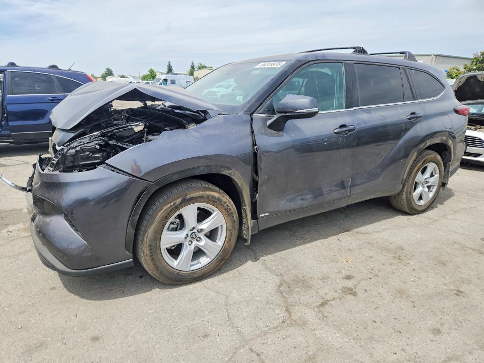 2022 Toyota Highlander VIN 5TDBBRCH7NS550339 COPART salvage auction — FRONT END, Ca - Salvage Certificate, sold $10,400 on 2026-07-17 (photo 1)
