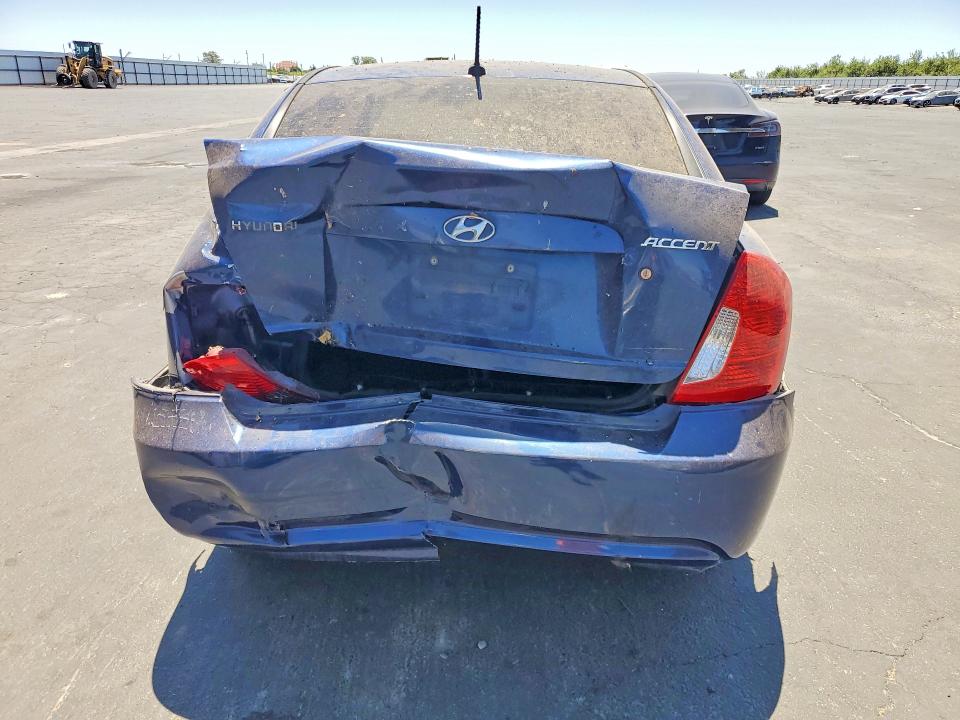 2011 Hyundai Accent VIN KMHCN4AC0BU613127 COPART salvage auction — REAR END, Ca - Salvage Certificate, sold $350 on 2026-07-09 (photo 6)