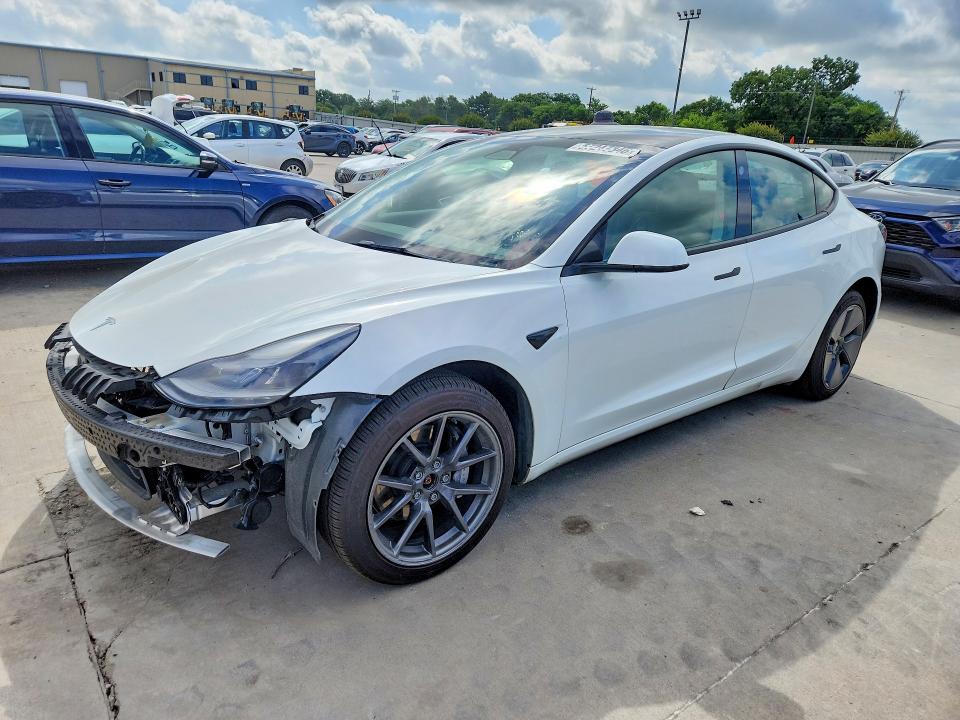 2022 Tesla Model 3 VIN 5YJ3E1EB1NF152439 COPART salvage auction — FRONT END, TX - SALVAGE VEHICLE TITLE, sold $11,300 on 2026-07-06 (photo 1)