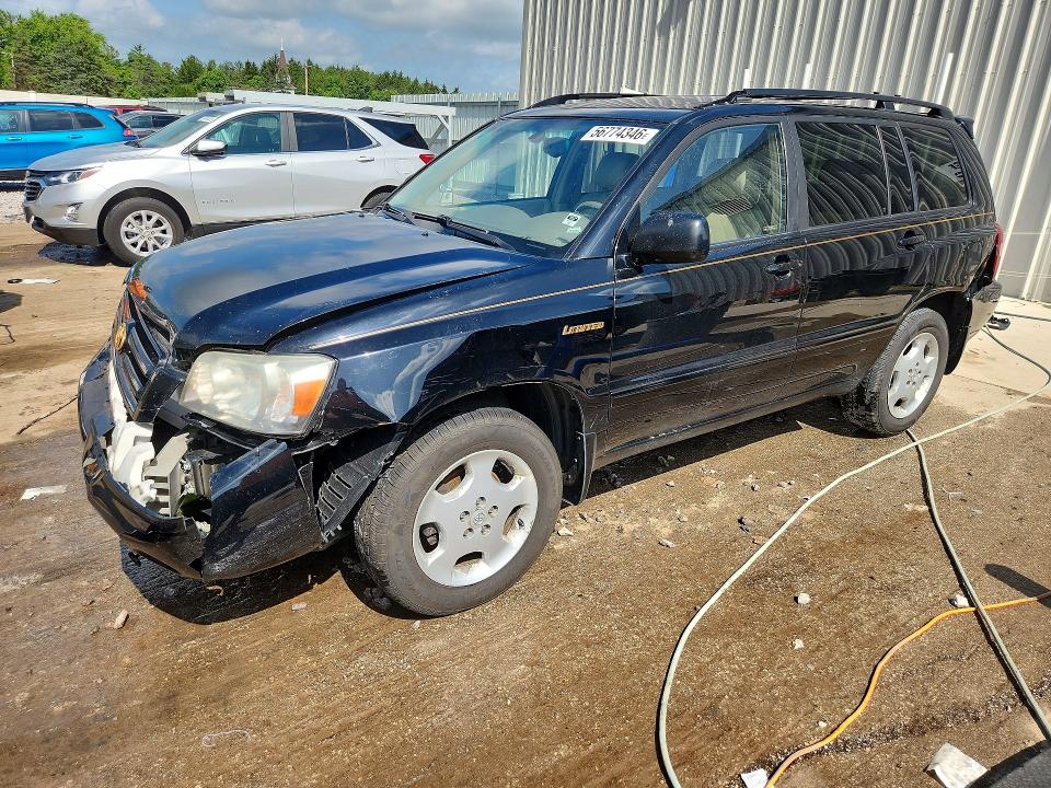 2004 Toyota Highlander VIN JTEEP21AX40028166 COPART salvage auction — FRONT END, Wi - Junked Vehicle Bill Of Sale, sold $600 on 2026-07-13 (photo 1)