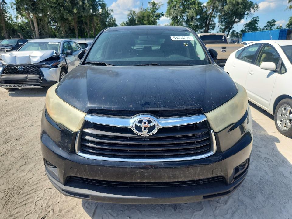 2014 Toyota Highlander VIN 5TDZKRFH7ES021130 COPART salvage auction — SIDE, Fl - Cert Of Title Slvg Rebuildable, sold $3,850 on 2026-07-07 (photo 5)