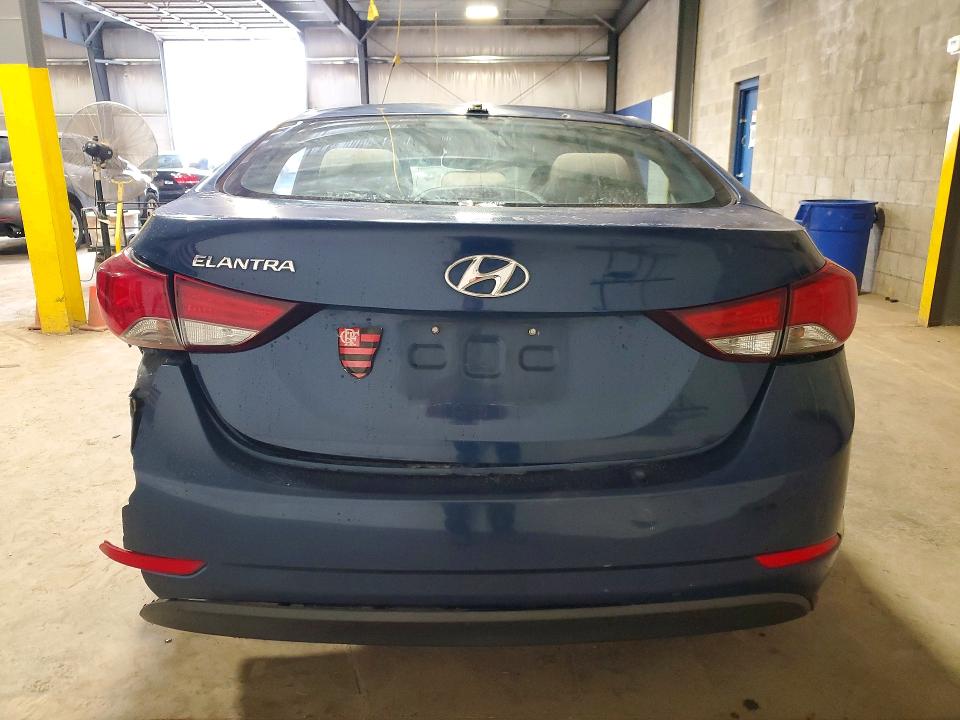 2016 Hyundai Elantra VIN KMHDH4AE9GU649287 COPART salvage auction — VANDALISM, PA - CERTIFICATE OF SALVAGE, sold $250 on 2026-07-19 (photo 6)