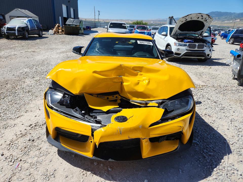2021 Toyota Supra VIN WZ1DB0C04MW037306 COPART salvage auction — FRONT END, Ut - Salvage Certificate, sold $17,900 on 2026-08-21 (photo 5)