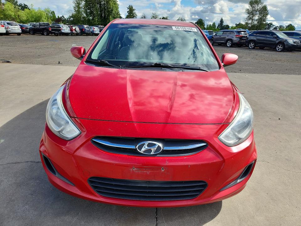 2015 Hyundai Accent VIN KMHCT4AEXFU825384 COPART salvage auction — REAR END, Or - Salvage Title Certificate, sold $500 on 2026-07-27 (photo 5)
