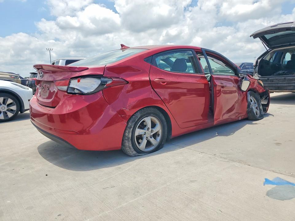 2015 Hyundai Elantra VIN KMHDH4AEXFU266960 COPART salvage auction — SIDE, TX - SALVAGE VEHICLE TITLE, sold $925 on 2026-07-27 (photo 3)