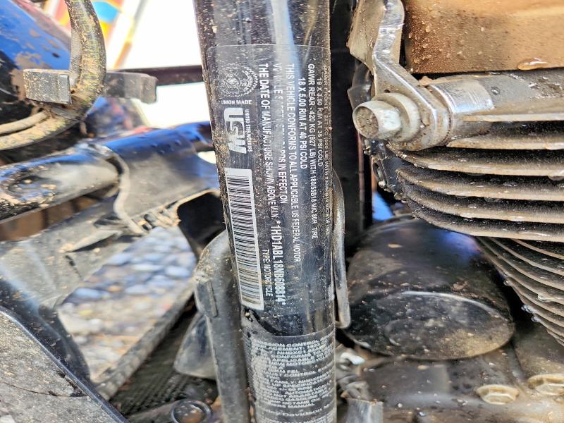 2022 Harley-davidson VIN 1HD1ABL18NB608814 COPART salvage auction — FRONT END, Pa - Certificate Of Salvage, sold $4,300 on 2026-07-23 (photo 8)