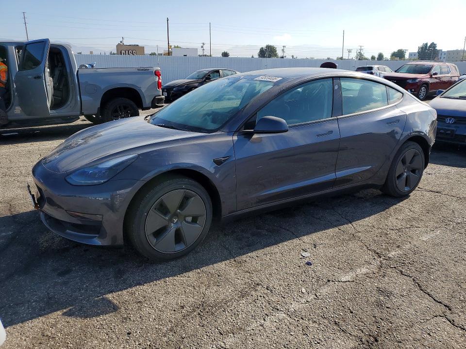 2023 Tesla VIN 5YJ3E1EA0PF581632 COPART salvage auction — REAR END, Ca - Salvage Certificate, sold $5,500 on 2026-07-28 (photo 1)