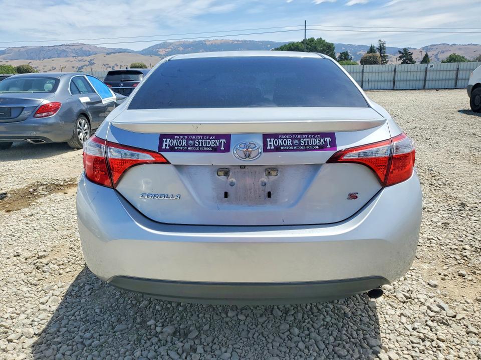 2014 Toyota Corolla VIN 5YFBURHE0EP130911 COPART salvage auction — SIDE, CA - SALVAGE CERTIFICATE, sold $1,700 on 2026-07-21 (photo 6)