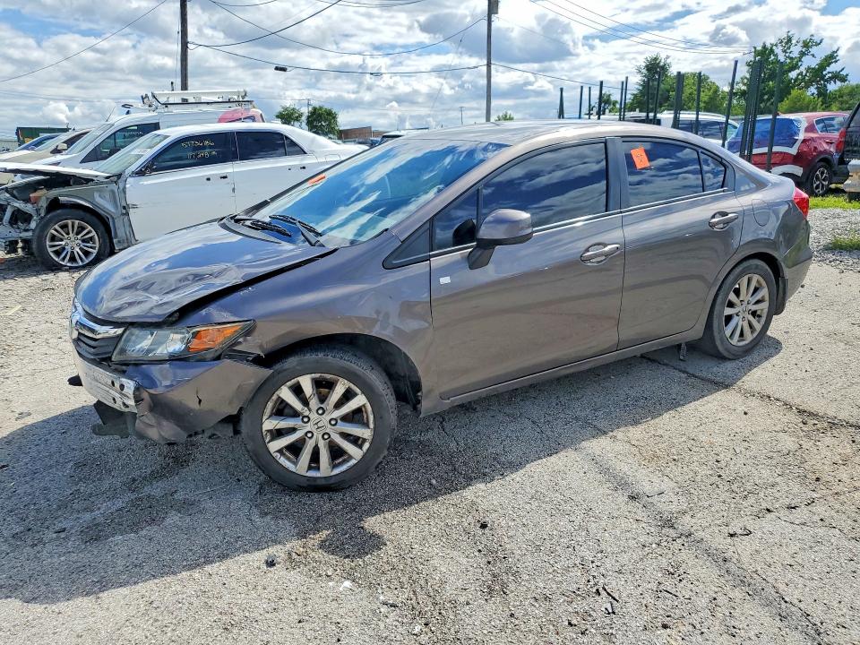 2012 Honda Civic VIN 19XFB2F55CE048589 COPART salvage auction — FRONT END, Il - Salvage Certificate, sold $575 on 2026-07-31 (photo 1)