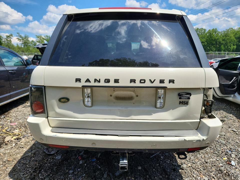 2008 Land rover RANGE ROVER VIN SALME15478A292698 COPART salvage auction — REAR END, MD - CERT OF SALVAGE > 75% DAMAGE, sold $425 on 2026-07-31 (photo 6)