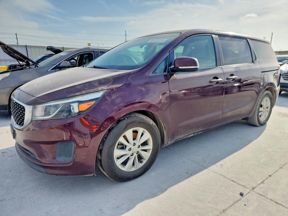 2018 Kia SEDONA VIN KNDMB5C16J6389349 COPART salvage auction — FRONT END, Tx - Certificate Of Title, sold $875 on 2026-07-14 (photo 1)