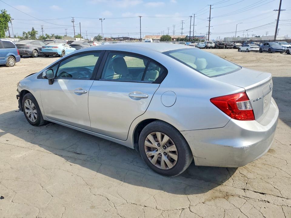 2012 Honda VIN 2HGFB2F56CH324669 COPART salvage auction — FRONT END, Ca - Salvage Certificate, sold $1,250 on 2026-07-02 (photo 2)