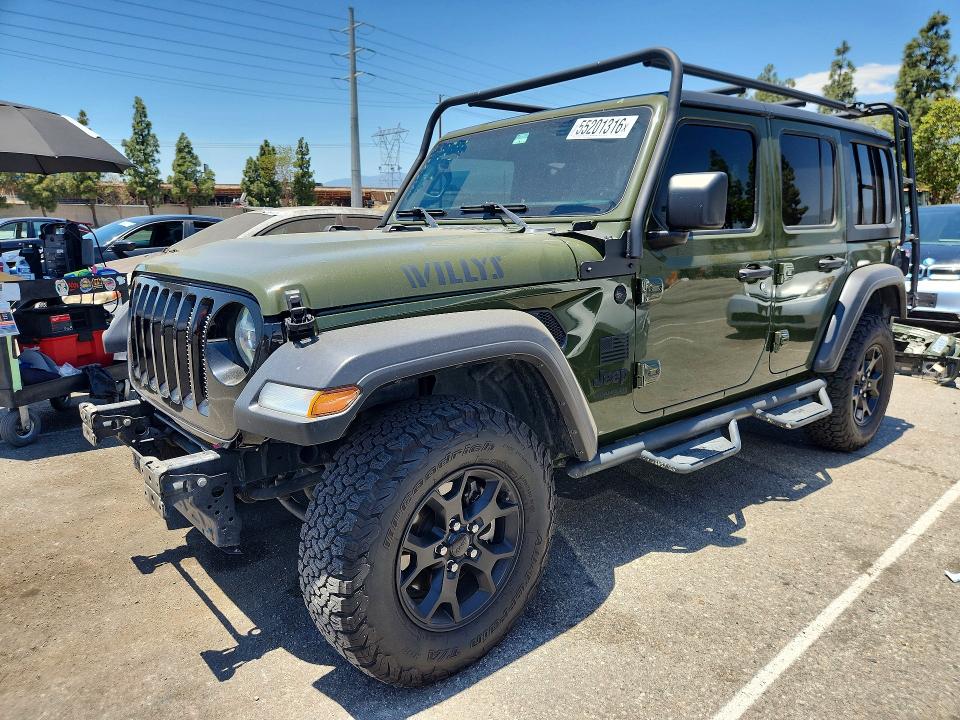 2021 Jeep Wrangler / VIN 1C4HJXDM5MW541540 COPART salvage auction — REAR END, Ca - Salvage Certificate, sold $11,100 on 2026-07-30 (photo 1)