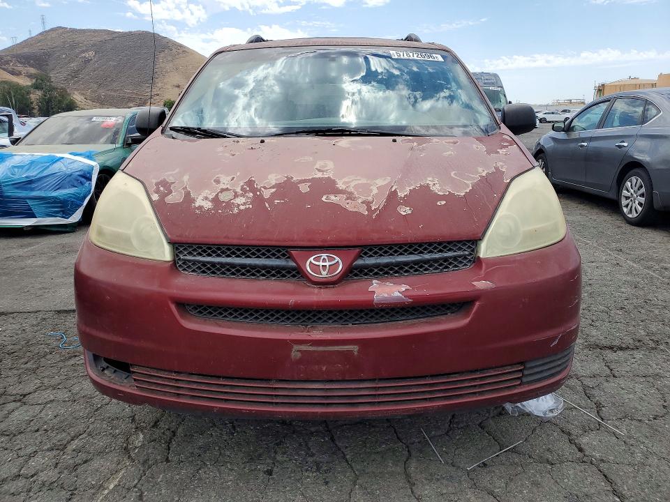2004 Toyota Sienna VIN 5TDZA23C94S079581 COPART salvage auction — SIDE, Ca - Salvage Certificate, sold $725 on 2026-07-02 (photo 5)