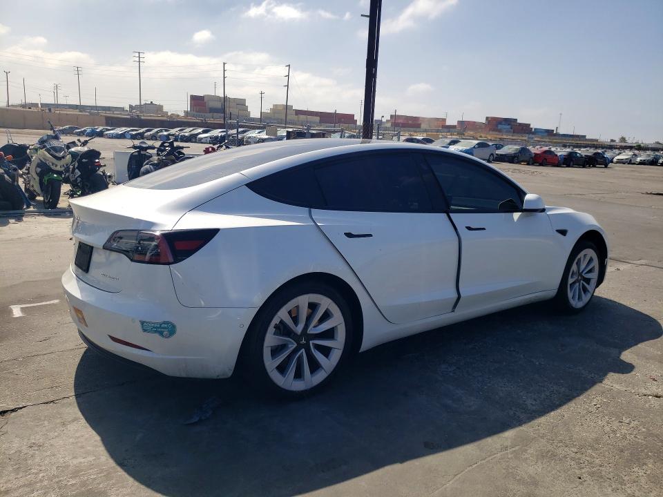 2021 Tesla Model 3 VIN 5YJ3E1EB5MF936864 COPART salvage auction — REAR END, Ca - Salvage Certificate, sold $7,100 on 2026-07-15 (photo 3)