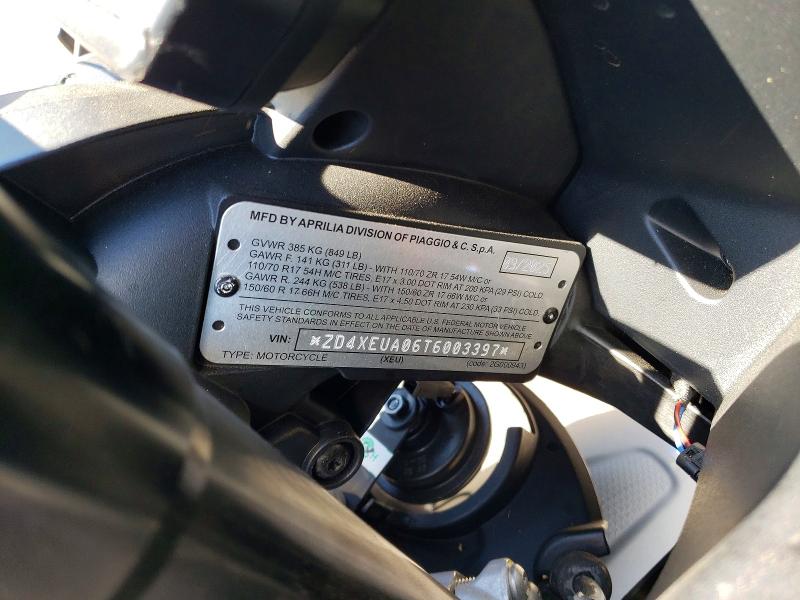 2026 Aprilia Rs VIN ZD4XEUA06T6003397 COPART salvage auction — SIDE, Ct - Cert Of Title-Parts Only Salva, sold $425 on 2026-10-08 (photo 9)