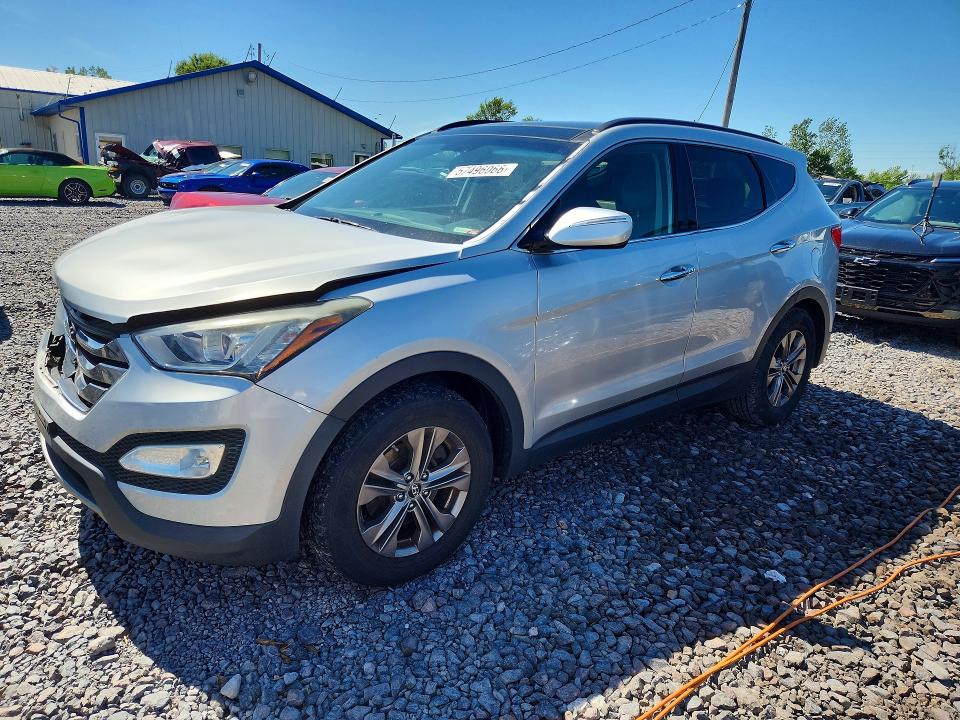 2014 Hyundai Santa fe VIN 5XYZU3LB0EG215423 COPART salvage auction — FRONT END, Wv - Salvage Certificate, sold $2,350 on 2026-07-27 (photo 1)