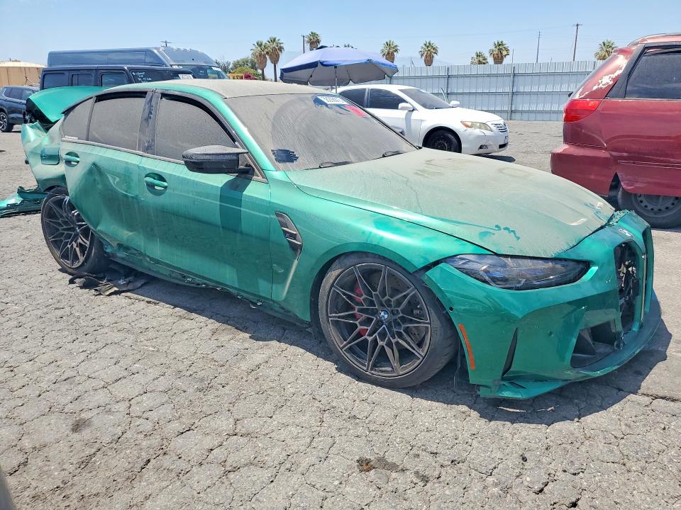 2024 BMW M3 VIN WBS33AY00RFT18587 COPART salvage auction — REAR END, Ca - Dis/Dlr/Exp Only Clean Title (P), sold $32,500 on 2026-07-27 (photo 4)