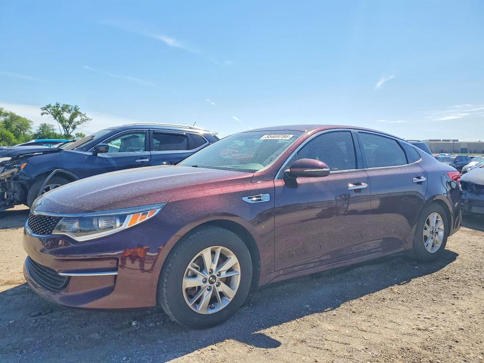 2018 Kia Optima VIN 5XXGT4L38JG214477 COPART salvage auction — HAIL, Ia - Cert Of Title-Salvage Title, sold $4,000 on 2026-07-24 (photo 1)