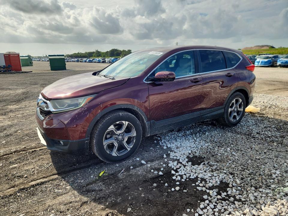 2018 Honda Cr-v VIN 7FARW1H80JE053181 COPART salvage auction — SIDE, FL - CERT OF TITLE SLVG REBUILDABLE, sold $7,800 on 2026-07-07 (photo 1)