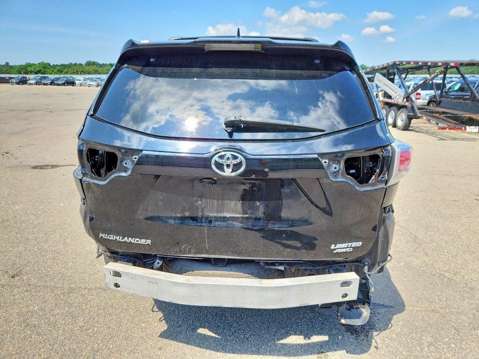2016 Toyota Highlander VIN 5TDDKRFH8GS246038 COPART salvage auction — REAR END, Ny - Mv-907A Salvage Certificate, sold $10,700 on 2026-07-06 (photo 6)