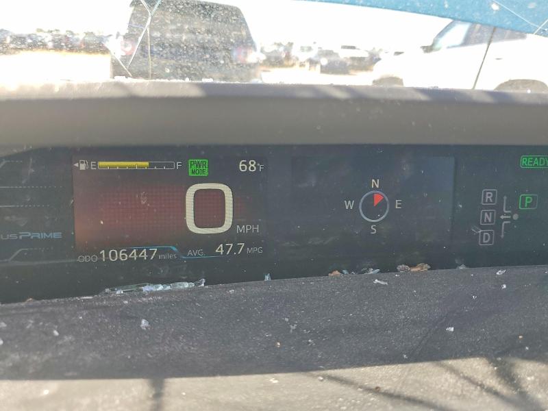 2017 Toyota Prius prime VIN JTDKARFP6H3040513 COPART salvage auction — ROOF, CA - SALVAGE CERTIFICATE, sold $7,000 on 2026-07-14 (photo 9)