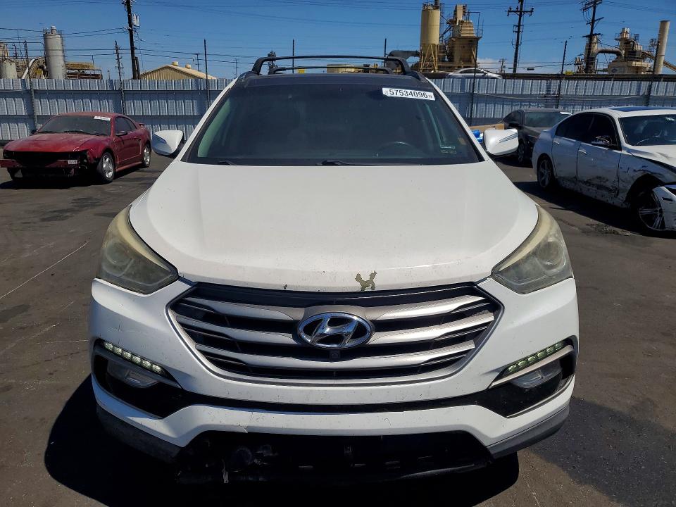 2017 Hyundai Santa fe VIN 5XYZW4LA7HG447688 COPART salvage auction — FRONT END, Ca - Salvage Certificate, sold $2,900 on 2026-07-08 (photo 5)