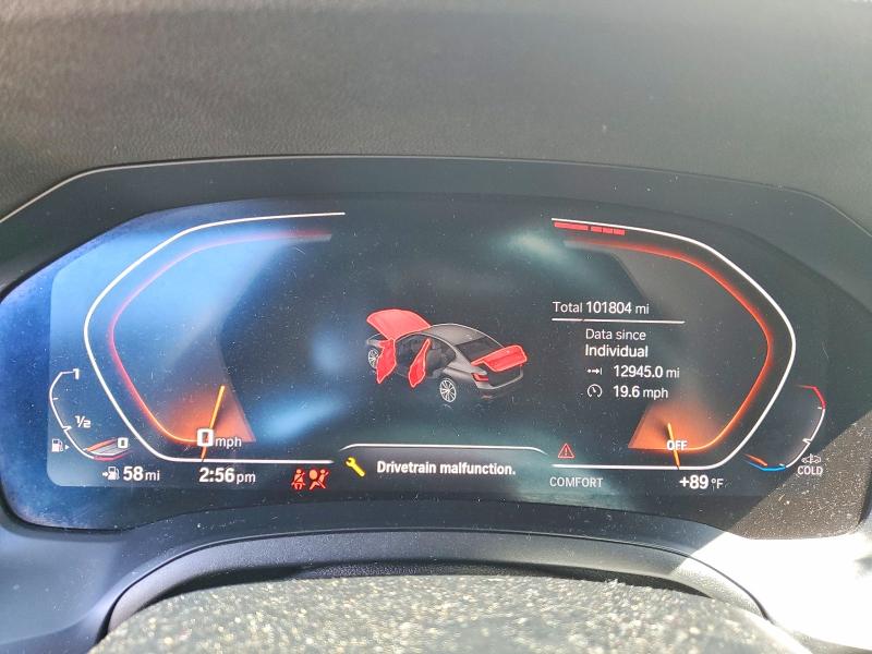 2019 BMW 3 series VIN WBA5R7C59KAJ83906 COPART salvage auction — FRONT END, VA - CERTIFICATE OF TITLE, sold $8,200 on 2026-07-27 (photo 9)